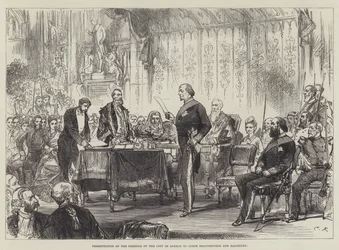 Verleihung der Freiheit der Stadt London an Lords Beaconsfield und Salisbury